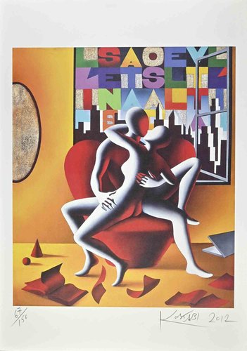 Mark Kostabi, The Painter's Atelier, Lithograph, 2012 for