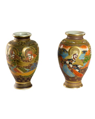 Vase Japonais Ancien Satsuma - Signé Kinkozan Tsukuru - Début Des Années 1920 - Très Bon état