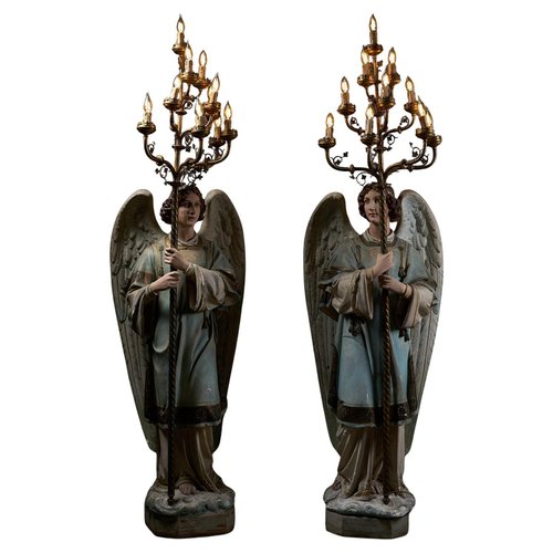 Corinthia Kerzenhalter-Set (2 Stück) – Klassisches Design, Antikes Elfenbein, Handbemalt, Aus Harz