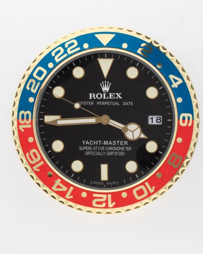 Red and Blue Oyster Perpetual Yacht Master Wall Clock from Rolex