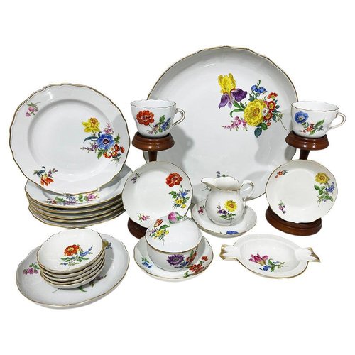 Lot de 6 porte-couteaux en porcelaine décor asiatique bleu - Arts de la table