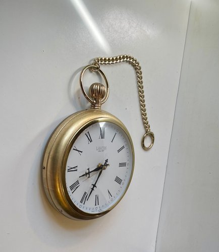 Vintage Pocket Watch Wall Clock from Landex, Japan, 1970s
