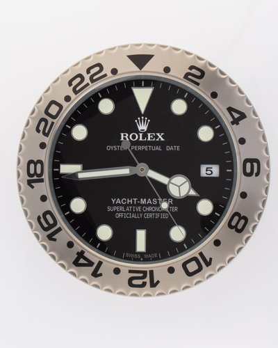 Silver Black Oyster Perpetual Yacht Master Wall Clock from Rolex