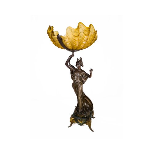 Lampe Lampadaire Personnage Femme Grecque Antique Style Baroque 170 Cm - LED, E27, Neuve, Finition Or Antique