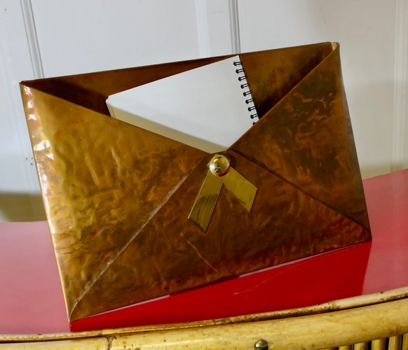 Arts and Crafts Copper Envelope Letter Rack, 1890s for sale at Pamono