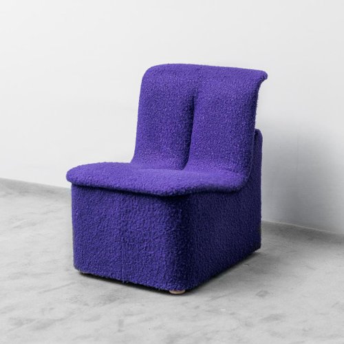 Purple Bouclé Armchair, 1970s for sale at Pamono