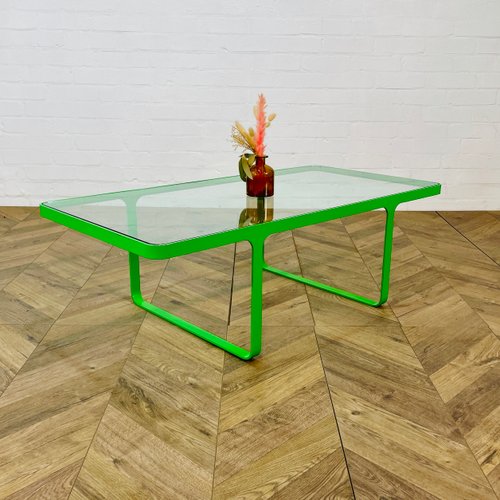 Grüner Vintage Couchtisch aus Metall & Glas von Florence Knoll für ...