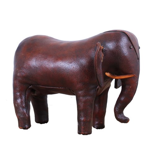Vintage Leather Elephant attributed to Dimitri Omersa for