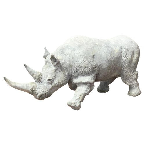 Ceramic Rhinoceros Sculpture by Angelo Zanella, Italy for sale at
