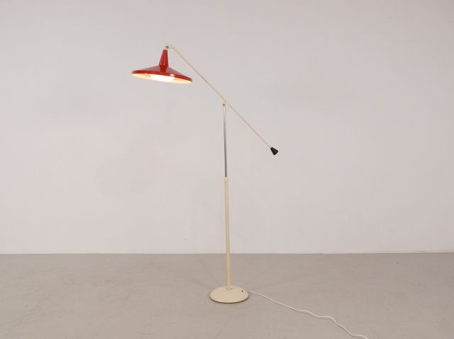 Rote Panama Stehlampe von Wim Rietveld für Gispen, 1950er bei Pamono kaufen