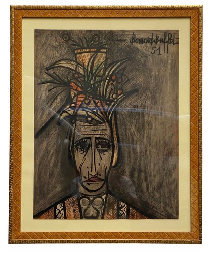 Bernard Buffet, Portrait, 1950, Artwork on Paper for sale at Pamono