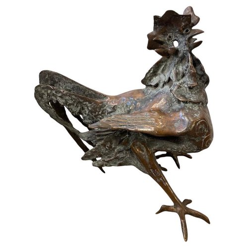Piume di gallo, 4-6 NATURALE Mezzo bronzo Schlappen Piume