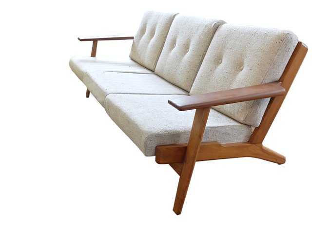 GE 290 3-Seater Sofa in Teak by Hans J. Wegner for Getama