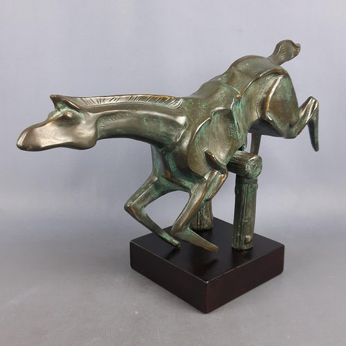 Clay Horse With Swinging Base by Renowned Mexican Artist Juan Torres