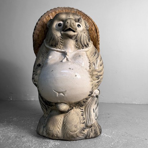 Large Shōwa Era Tanuki Statue in Shigaraki Pottery, Japan