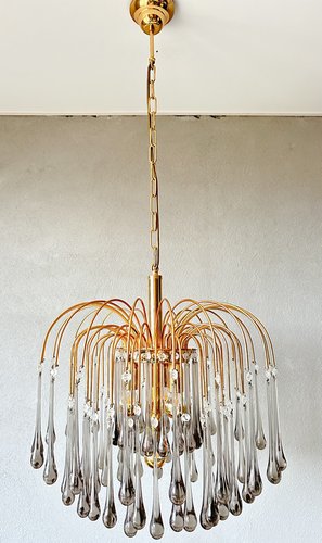 Vintage Murano Glass Teardrop Chandelier for sale at Pamono