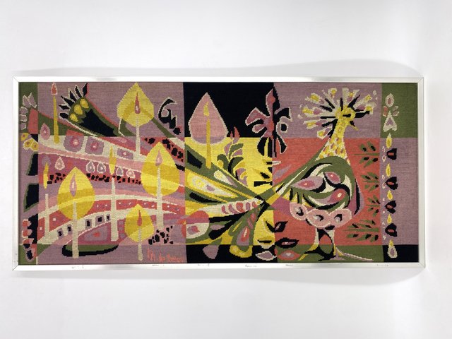 Wool Oiseau de Feu Tapestry by Michèle Van Hout Le Beau for