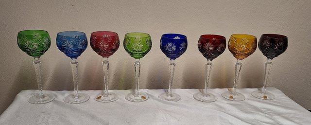 Vintage Wine Glasses in Cut Crystal Glass by Nachtmann, 1970s, Set of 8 for  sale at Pamono