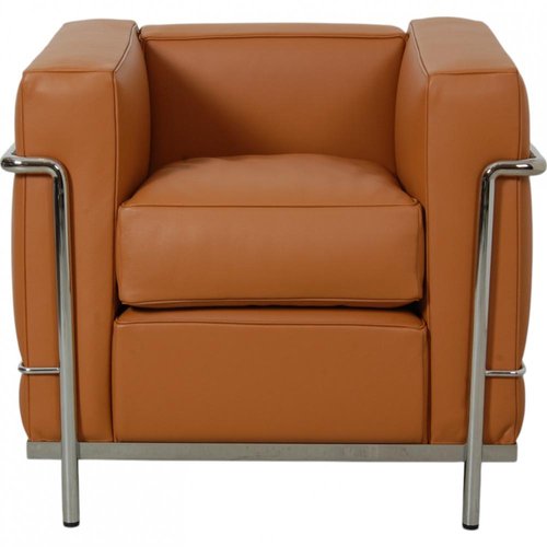 Lc 2 Lounge Chair in Cognac Leather by Le Corbusier for sale at Pamono