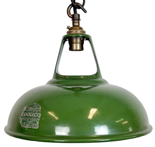 INDUST lamp ランプ ヴィンテージ Industrial Green Enamel Factory Pendant Lamp from Coolicon, 1950s
