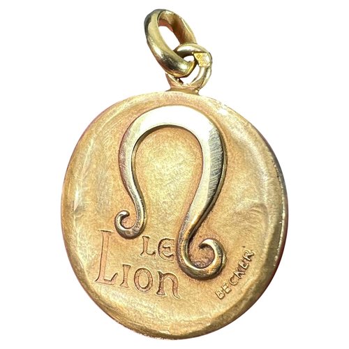 French Zodiac Leo Starsign 18k Yellow Gold Charm Pendant from