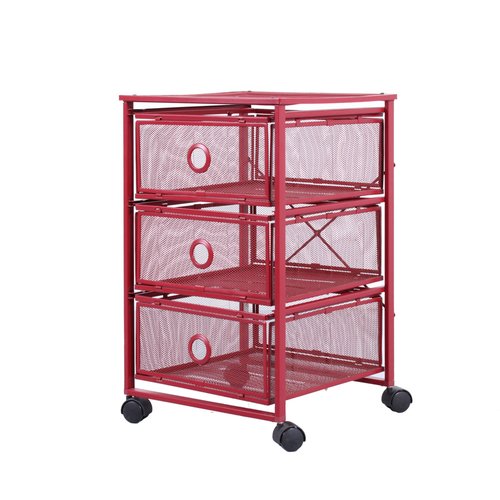 Postmodern Red Metal Storage Unit from Ikea, 1980s for sale at Pamono