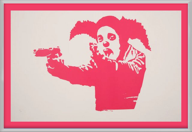 Banksy, Clown Skateboard Lick Shot, 2024, Print for sale at Pamono