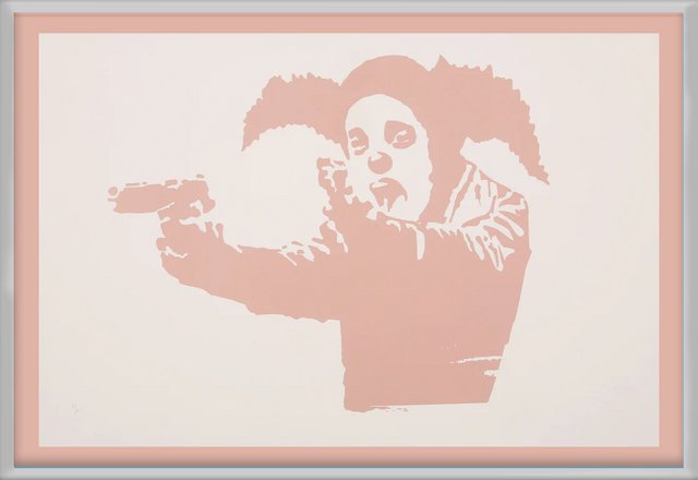 Banksy, Clown Skateboard Lick Shot, 2024, Print for sale at Pamono