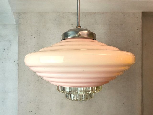 Lampe à Huile J-Line En Verre Nervuré Rose - Petite Décoration D'ambiance Lumineuse