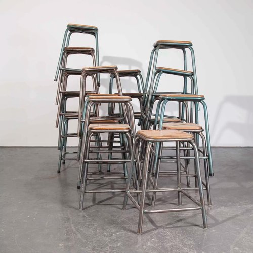 Vintage Industrial French Stacking High Stool from Mullca, 1950s for ...