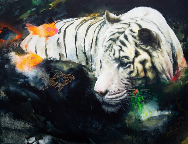 『ウレうー特価』　Aykid Tiger アイキッド　タイガー　絵画　油絵 Japanese Tiger Woodblock Art Ukiyo-E Poster | Zazzle