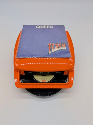 Orange Penny Record Player by Mario Bellini for MusicalNastro