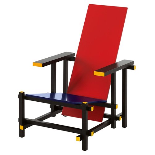 Silla en rojo y azul de Gerrit Rietveld atribuida a Cassina en