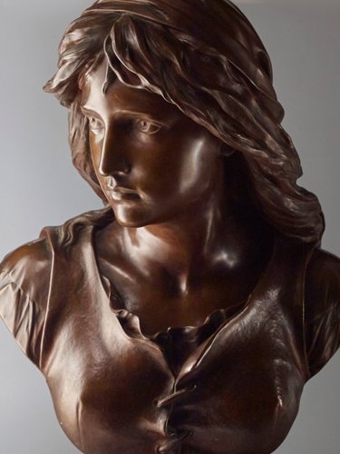 E. Aizelin, Mignon, Barbedienne N° 989, 1800s, Bronze for sale at