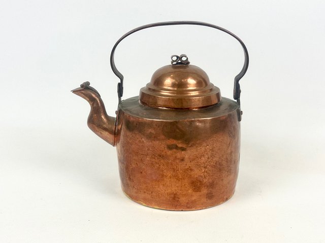 Antique Swedish Hollstein Eskilstuna Copper Teapot, 1890s for sale