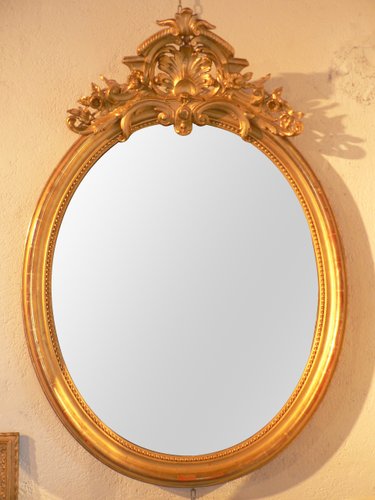ANTIQUE ROCCO Style ORNATE WALL MIRROR DRESSING BATHROOM LARGE Oval WALL MIRROR 