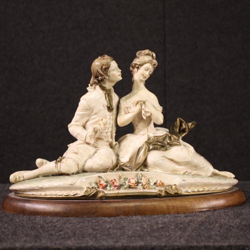 B.Merli ブルーノ・メルリ カポディモンテ 猫を抱く少女 イタリア製 Ceramic Figurine by B. Merli for Capodimonte, 1981 for sale at Pamono