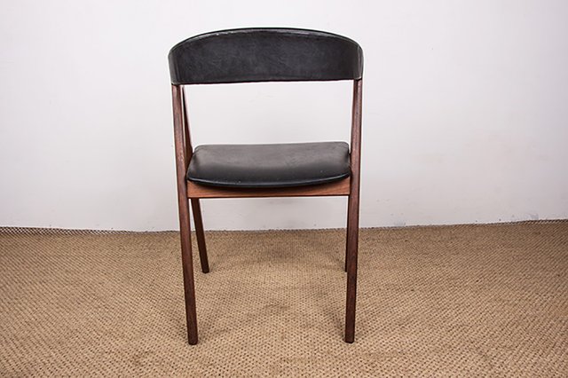 Danish Chairs in Afromosia and Skai Model 205 by Thomas Harlev for