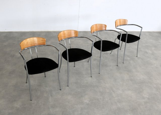 Vintage Dining Chairs from Effezeta, 1980s, Set of 4 for sale at