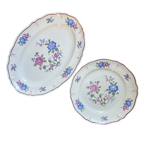 French Orchies Platters from Moulin des Loups, 1950s, Set of 2 for