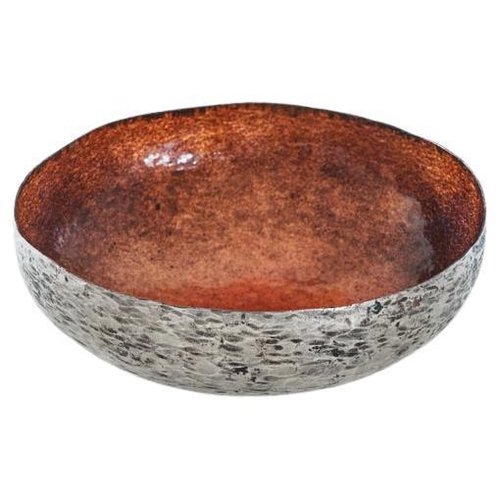 Hand Hammered and Enamelled Bowl by Renato Vanzelli, 1960s for