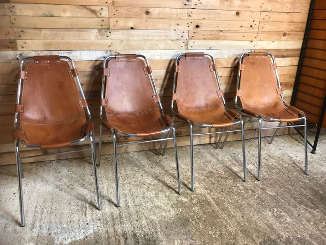 Les Arcs Chairs by Charlotte Perriand, 1960s, Set of 4 for sale at