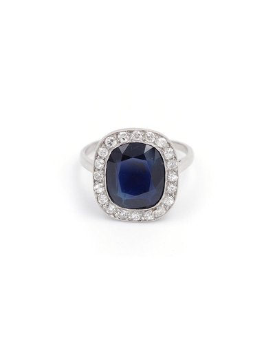 Art Deco Sapphire and Diamond Ring for sale at Pamono