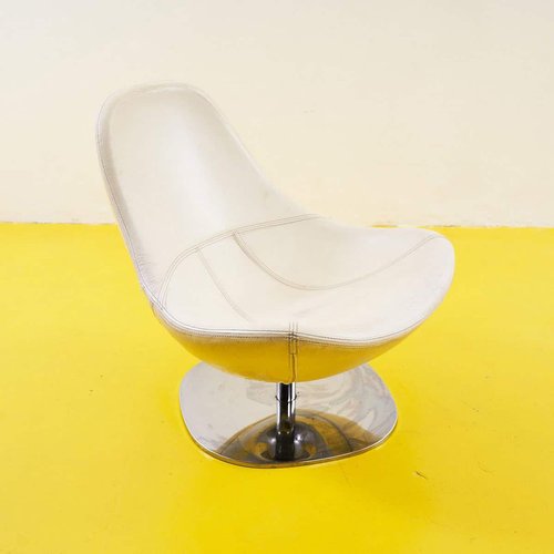 Tirup Lounge Chair in White Leather from Ikea for sale at Pamono
