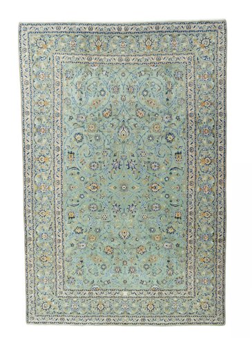 Kashan Hand-Knotted Rug in Pistachio Green for sale at Pamono