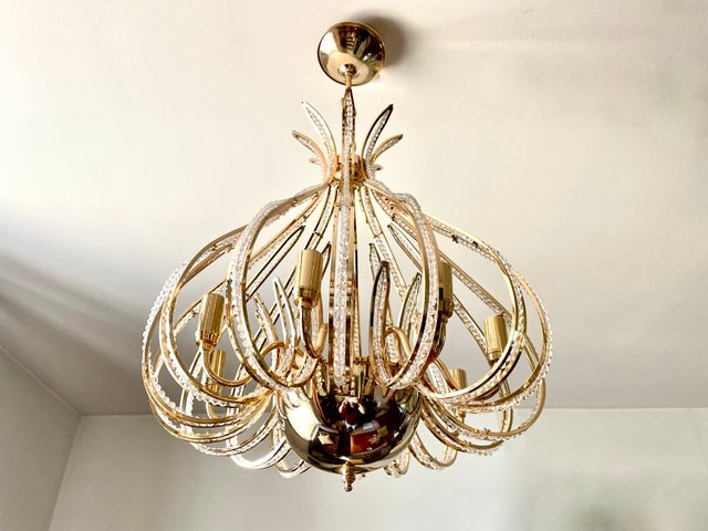 Grand Lustre Cage à Huit Lumières, 1970 en vente sur Pamono