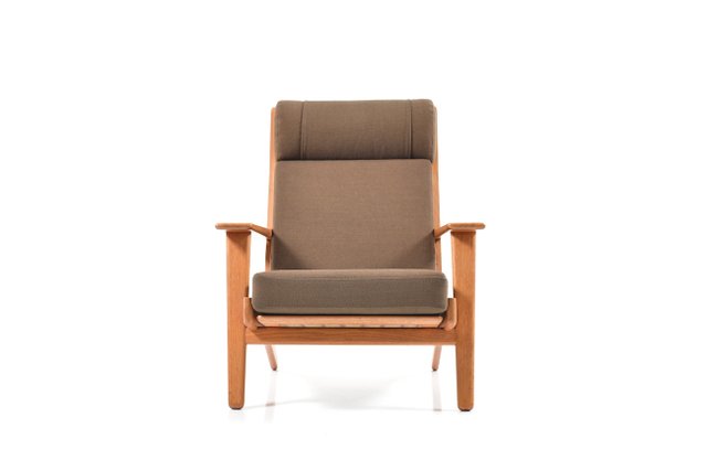 Vintage Ge 290 Highback Lounge Chairs In Teak By Hans J Wegner