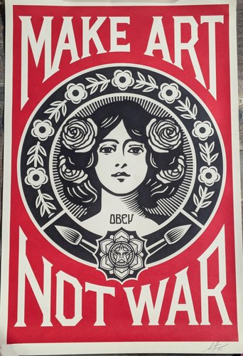 Shepard Fairey (Obey), Make Art Not War, Hand-Signed Lithograph