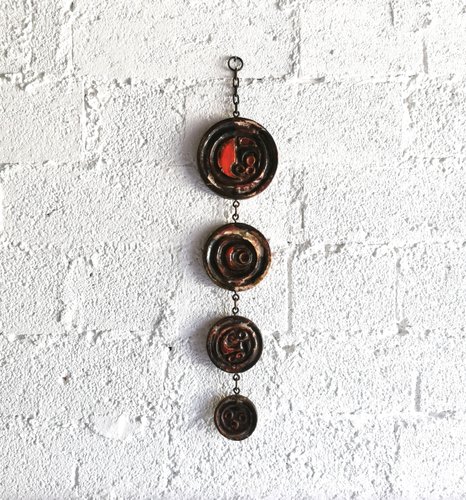 Vintage Ceramic Fat Lava Wall Hanging from Ruscha, West Germany