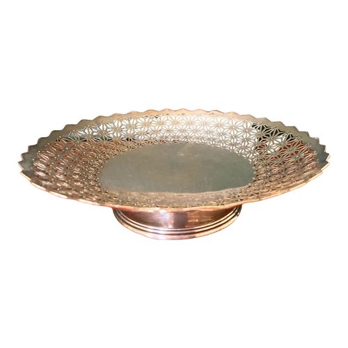 Mappin & Webb Art Deco Silver Plated English Basket Openwork Dish